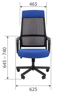 Офисное кресло CHAIRMAN 590, ткань/сетка, черный/синий